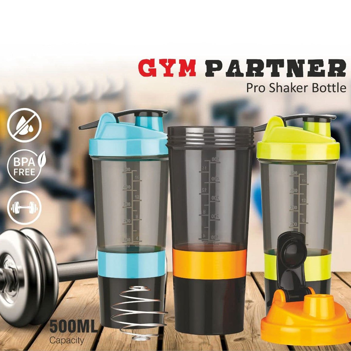Gym Shaker Bottle & shakers for Protein Shake