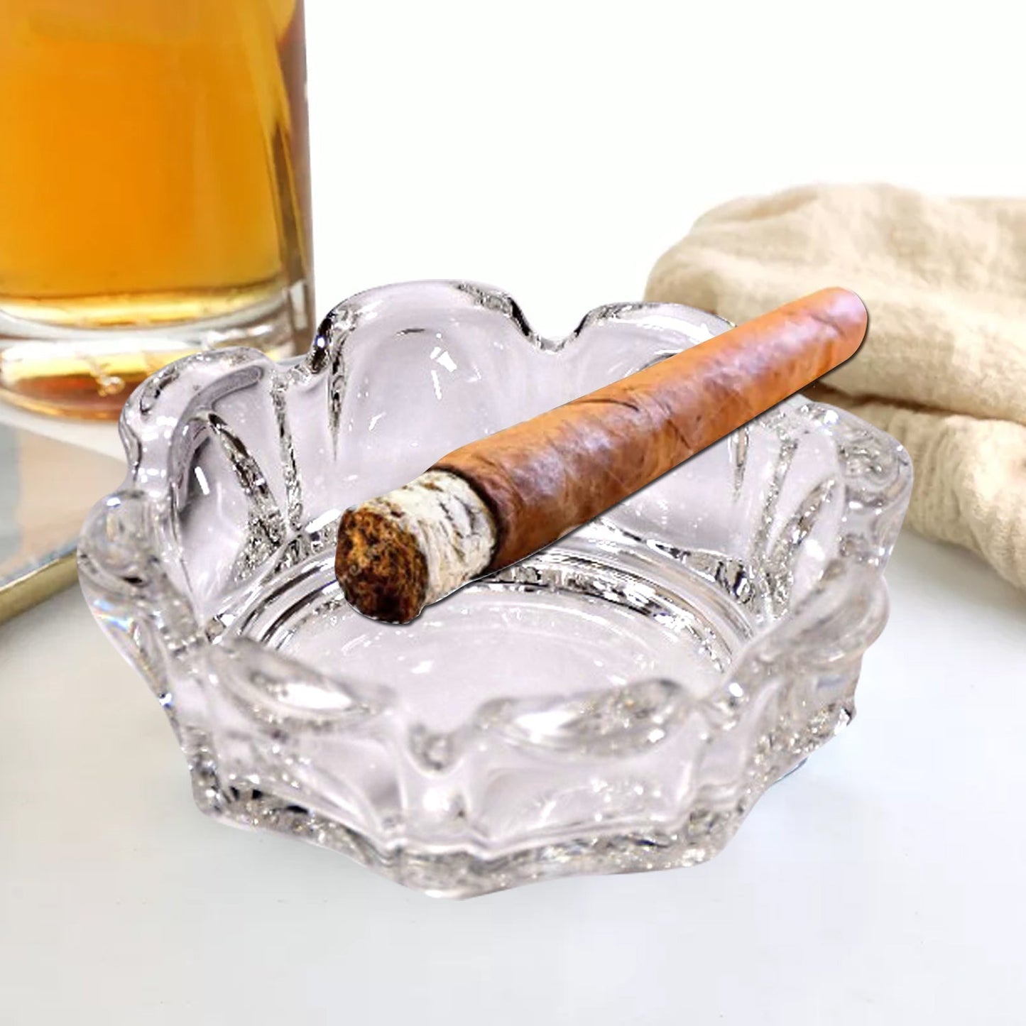 Sanford Cigar Cigarette Ashtray Round Tabletop for Home Office Indoor Outdoor Home Decor
