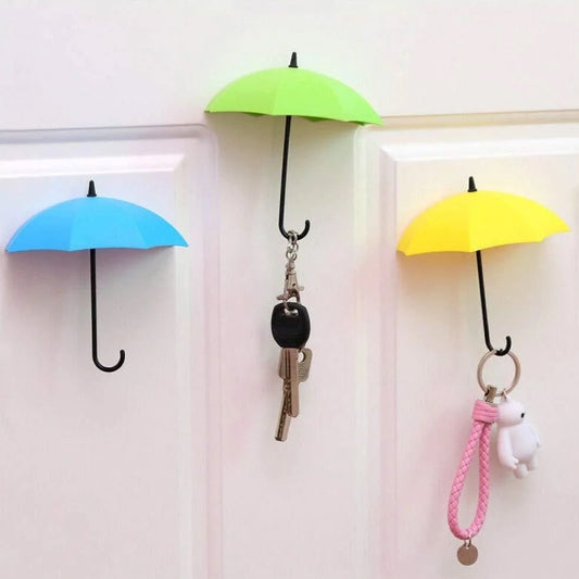 Multipurpose Umbrella Key Hat Holder Wall Hanging Hook Multicolor
