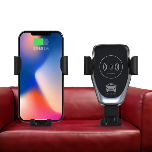 Car Phone Holder Wireless Car Charger 10W Qi Fast Charging Car Charger Gravity Auto Clamping 360° Rotation Air Vent Car Mount Holder