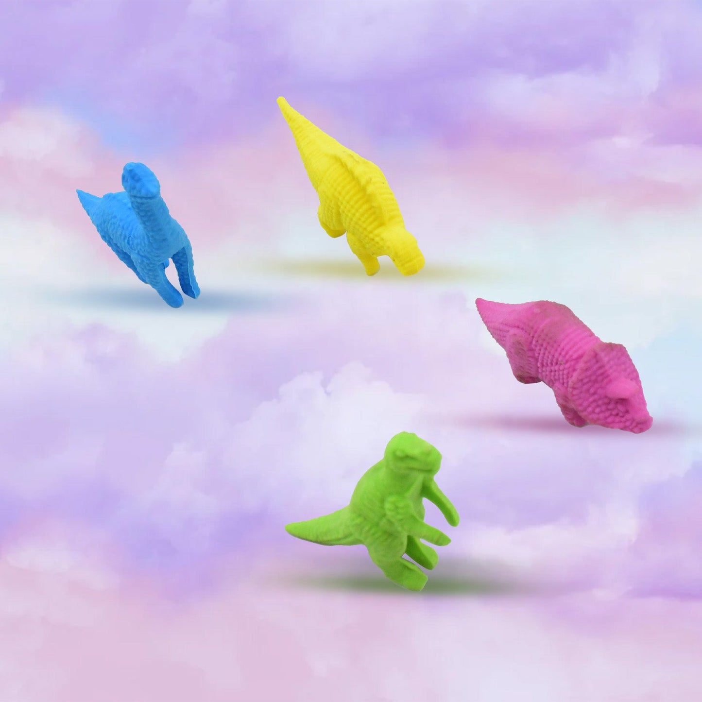 Small Dinosaur Shaped Erasers Animal Erasers for Kids, Dinosaur Erasers Puzzle 3D Eraser, Soft Non-Dust Stationery Activity Toy, for School Supplies (4 Pc Set)