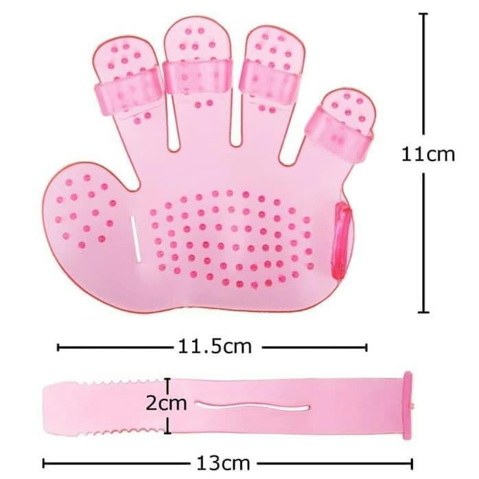 Rubber Pet Cleaning Massaging Grooming Glove Brush