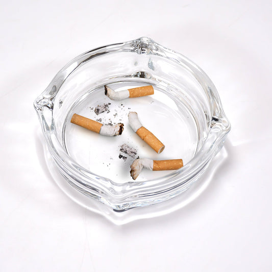 घर की साज-सज्जा के लिए ग्लास ब्रंसविक क्रिस्टल गुणवत्ता वाला सिगार सिगरेट ऐशट्रे गोल टेबलटॉप