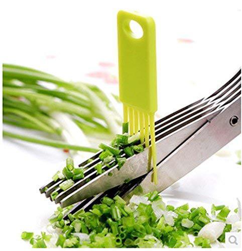 Multifunction Vegetable Stainless Steel Herbs Scissor with 5 Blades