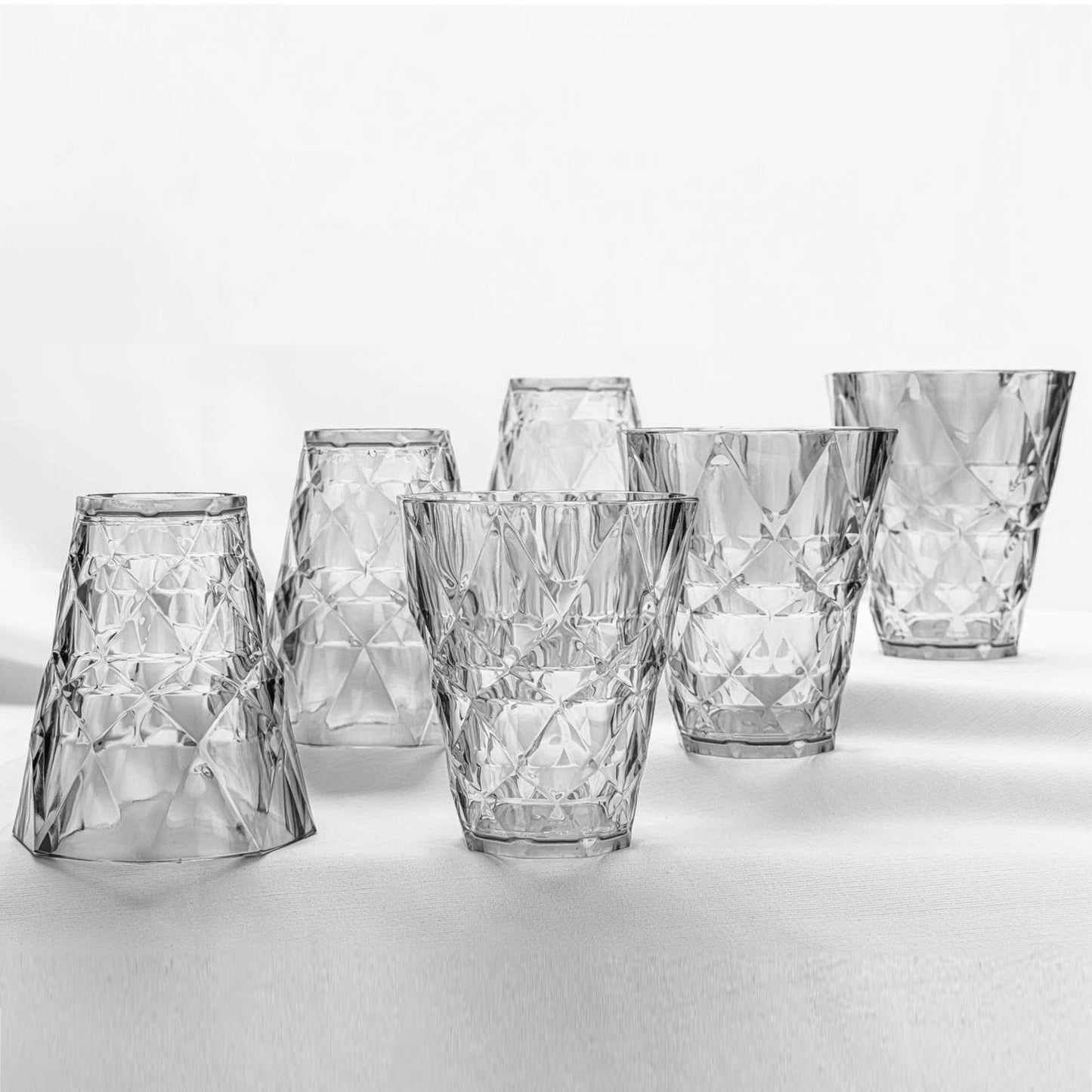 Diamond look Transparent Glass 300 ml 6pcs Set