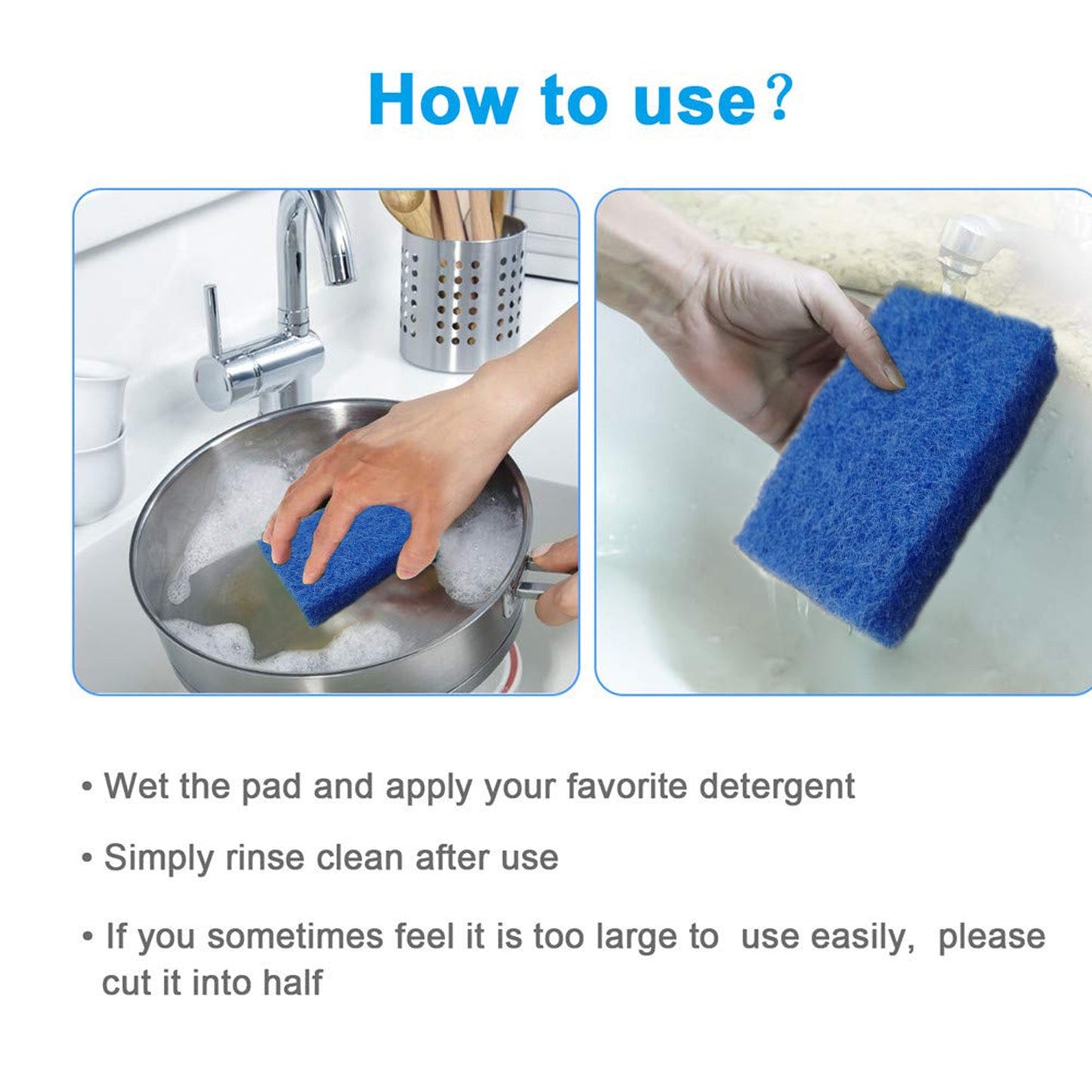 Kitchen Scrubber Pads for Utensils Tiles Cleaning 4 Pcs