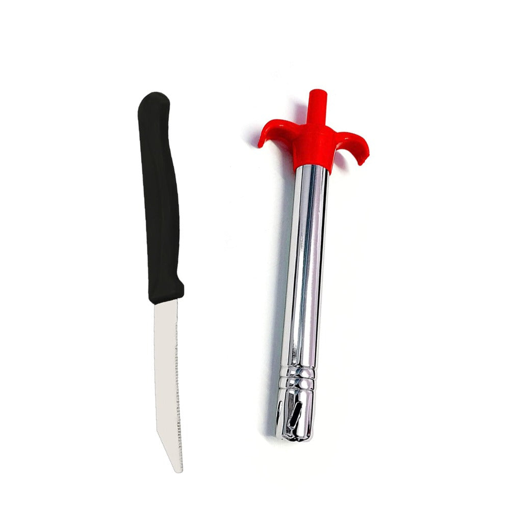 SS Electronic Gas Lighter and Knife (2 in 1)
