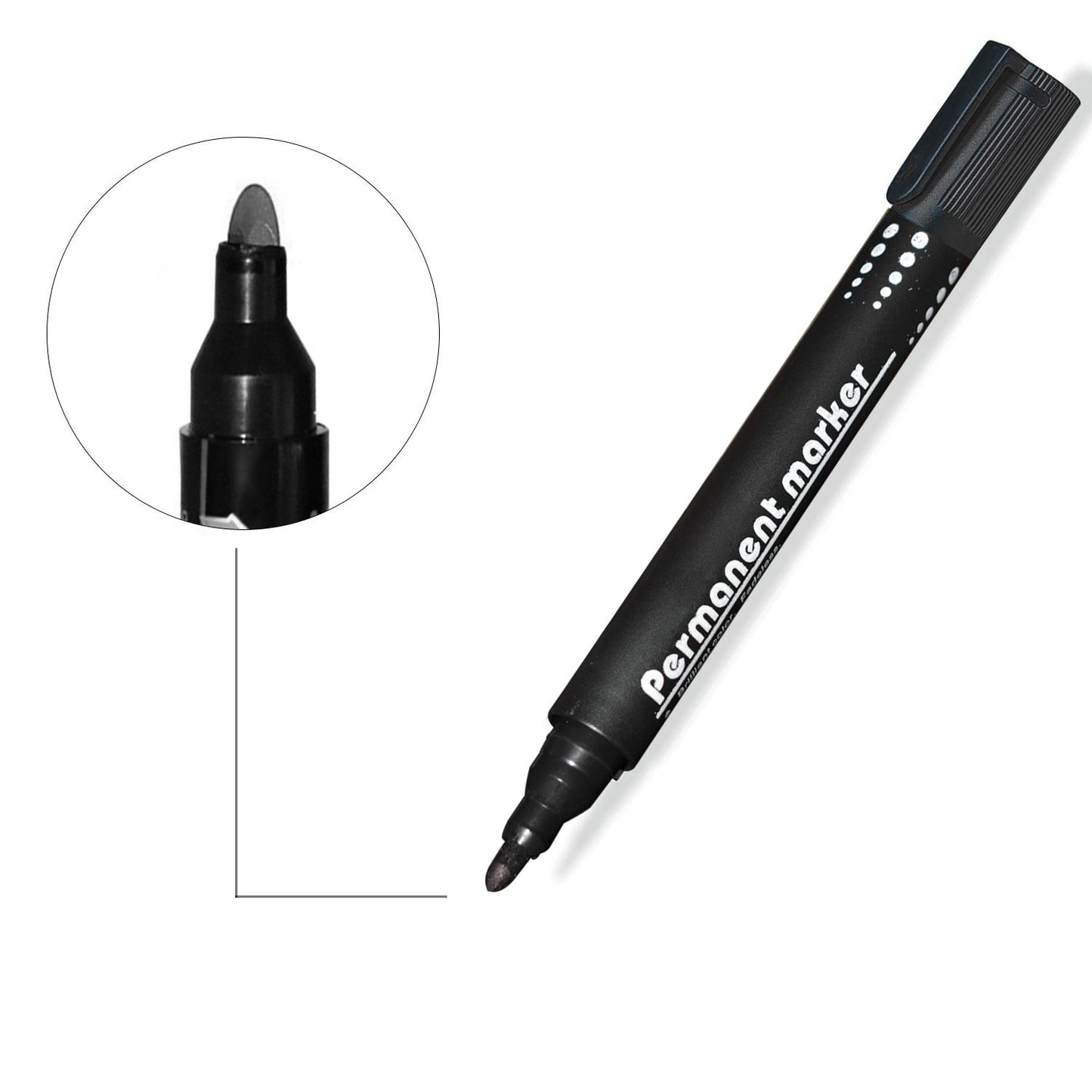 Black Permanent Markers for White Board (Pack of 12)