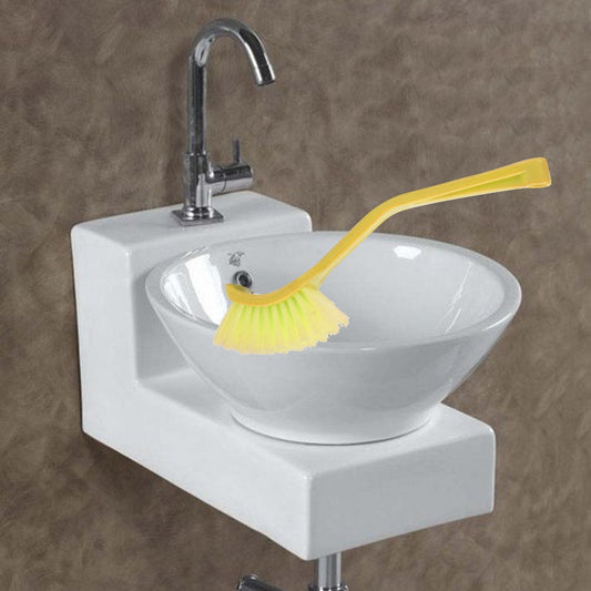 Plastic Wash Basin Toilet Seat Cleaning Brush (Multicolour)