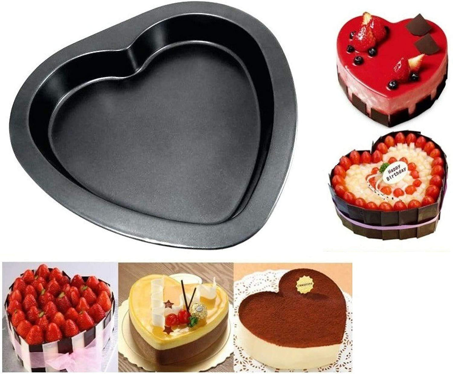 Heart Shape Cake Mould Non Stick Steel 1 kg Cake Baking Tray ( 23cm)