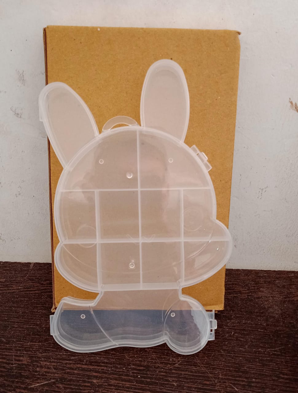 Transparent Cartoon Bear Clear Plastic Storage Box Jewelry Box Jewelry Organizer Holder Cabinets For Small objects