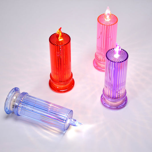 Big Simple Candles for Home Decoration, Crystal Candle Lights (Multicolor)