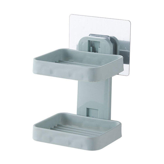 Plastic Double Layer - Soap Stand, Holder, Wall Soap Box Dispenser Tray