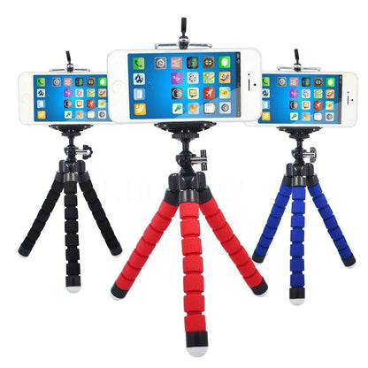 Portable Mini Octopus Tripod Stand with Phone Holder for Live Selfie, Mobile Phone Portable and Adjustable Stent