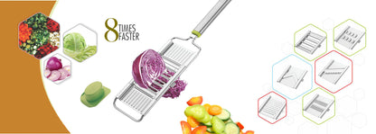 6 in 1 Stainless Steel Kitchen Chips Chopper Cutter Slicer and Grater