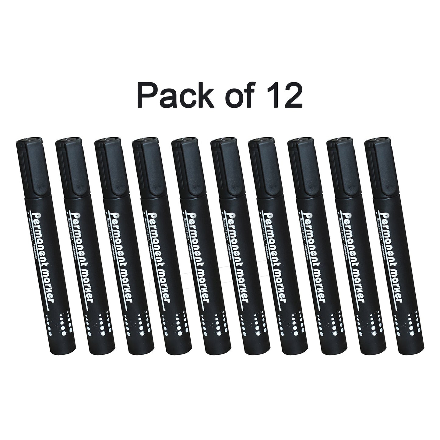 Black Permanent Markers for White Board (Pack of 12)