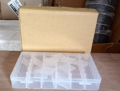 36 Grids Clear Plastic Organizer Jewelry Storage Box with Adjustable Dividers, Transparent Organizer Box (1pc)